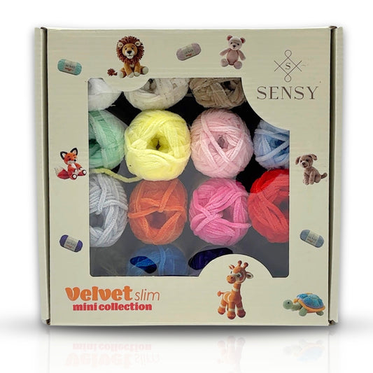 Velvet Slim Mini Kutu Örgü İpliği Kadife İp Amigurumi İpliği 16 Adet El Örgü İpliği
