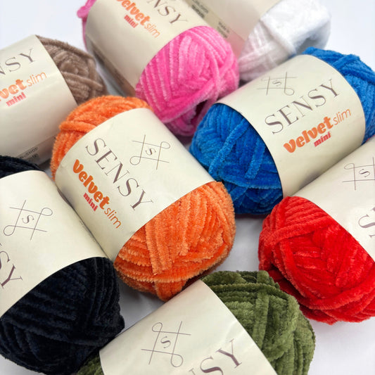 Velvet Slim Mini Paket Örgü İpi Kadife İp Amigurumi İpi Set Colors 8 Adet El Örgü İpliği