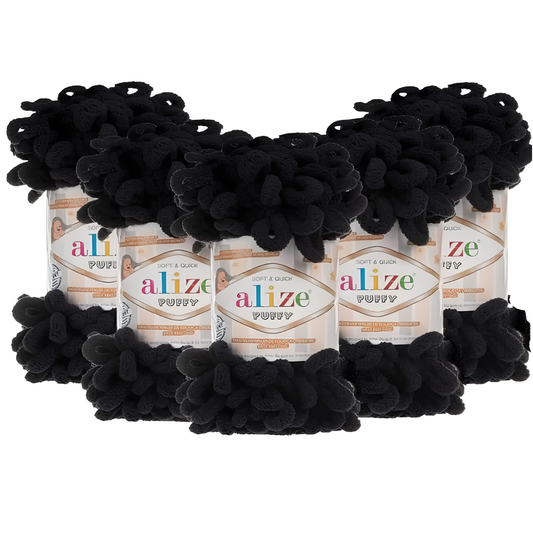Alize Puffy 60 Siyah 5 Adet