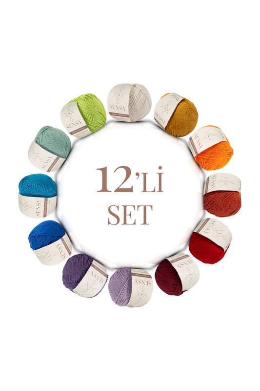 SENSY Premium 12 Adet Amigurumi İpi Set 1