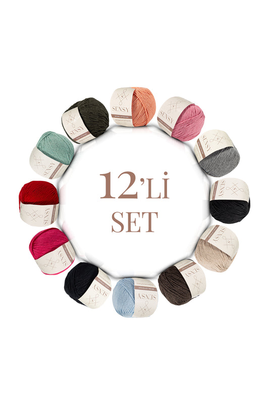 SENSY Premium 12 Adet Amigurumi İpi Set 4