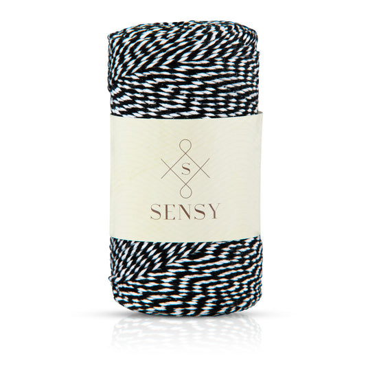 Sensy Premium Siyah Beyaz Paketleme İpi Marteniçka İpi Twine Baker