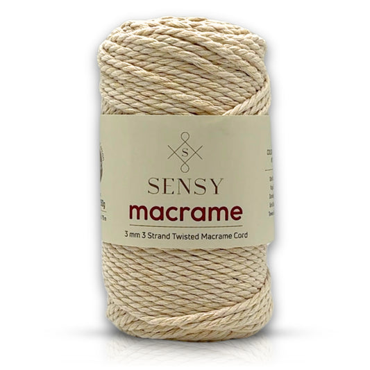 Sensy Premium Üç Büküm Pamuk Taranan Makrome İp