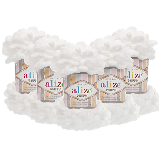 Alize Puffy 55 Beyaz 5 Adet