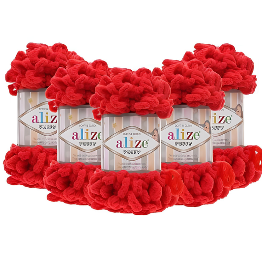 Alize Puffy 56 Kırmızı 5 Adet