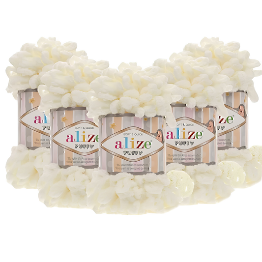 Alize Puffy 62 Açık Krem 5 Adet