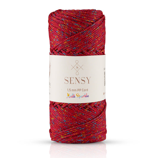 Sensy 1.5 Mm Multi Sparkle Simli Polyester Makrome İpi