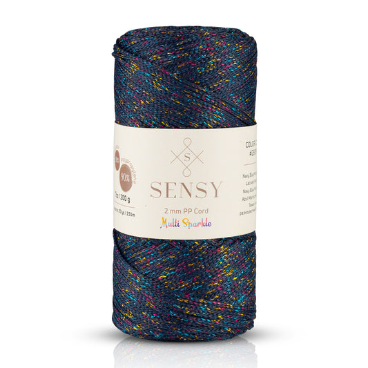 Sensy 2 Mm Multi Sparkle Simli Polyester Makrome İpi
