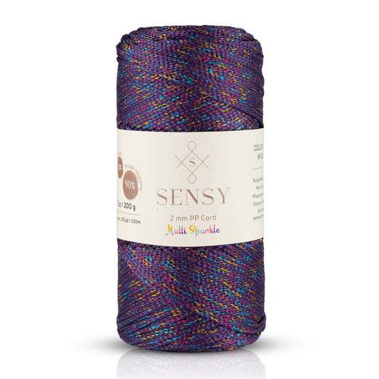 Sensy 2 Mm Multi Sparkle Simli Polyester Makrome İpi