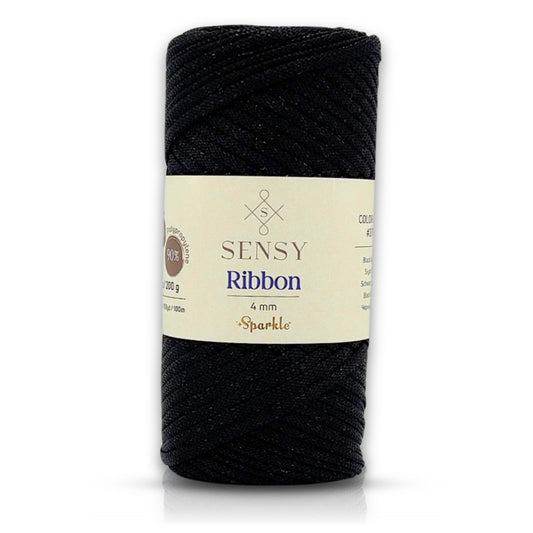 Sensy Premium Sparkle Simli Ribbon 4Mm Polyester Makrome İp