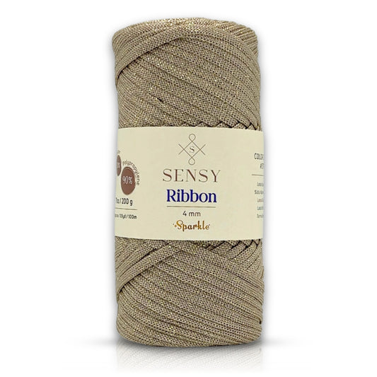 Sensy Premium Sparkle Simli Ribbon 4Mm Polyester Makrome İp