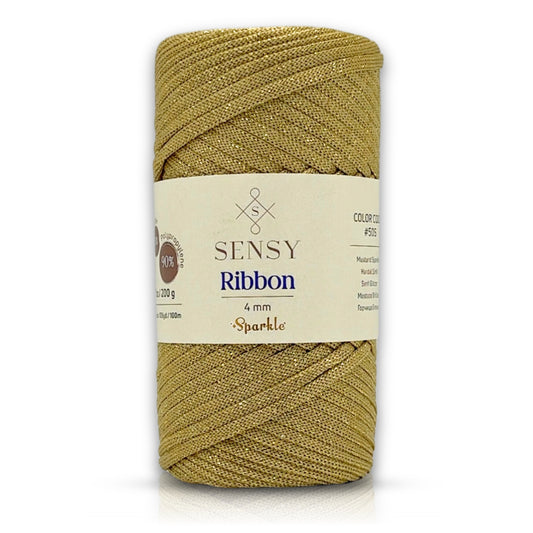 Sensy Premium Sparkle Simli Ribbon 4Mm Polyester Makrome İp