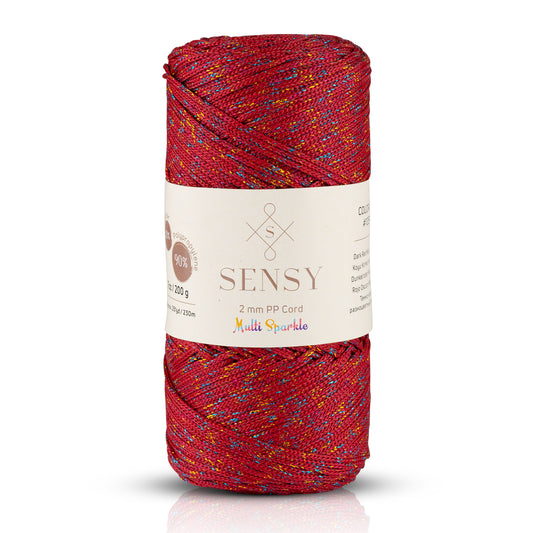 Sensy 2 Mm Multi Sparkle Simli Polyester Makrome İpi