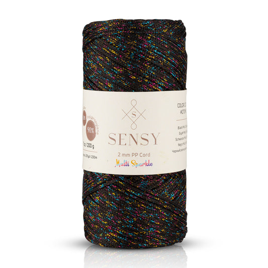 Sensy 2 Mm Multi Sparkle Simli Polyester Makrome İpi