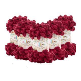 Puffy El Örgü Ipi 107 Vişne 5'li Paket