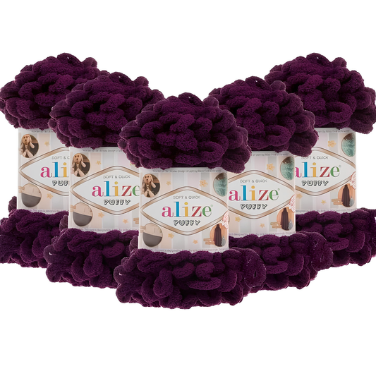 Puffy El Örgü Ipliği 5'li Paket - 111 Mor