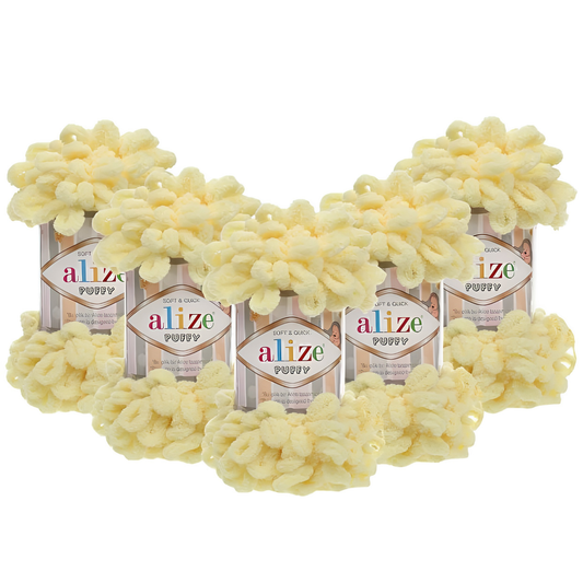 Puffy El Örgü Ipi 13 Açık Sarı 5'li Paket