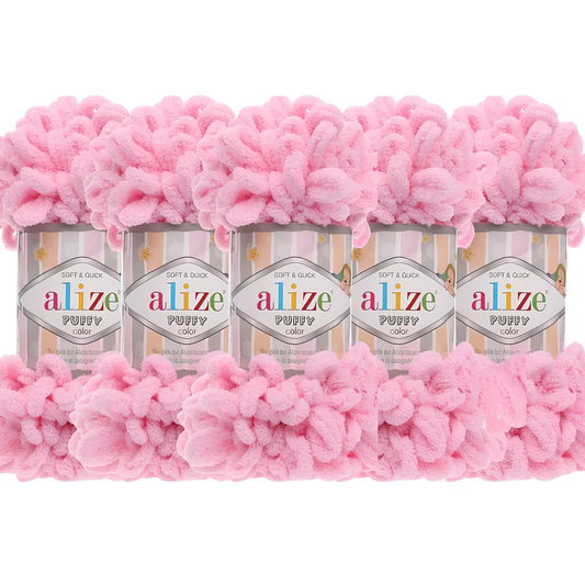 Puffy El Örgü Ipi 185 Pembe 5'li Paket