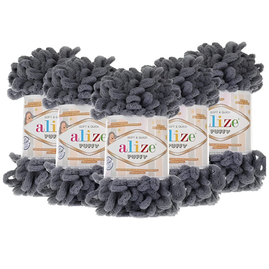Alize Puffy 87 Koyu Gri 5 Adet